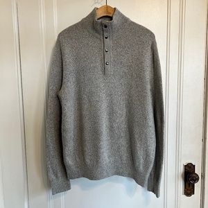 Men's BANANA REPUBLIC Merino Mock Turtleneck Sweater Charcoal Marl Size LARGE